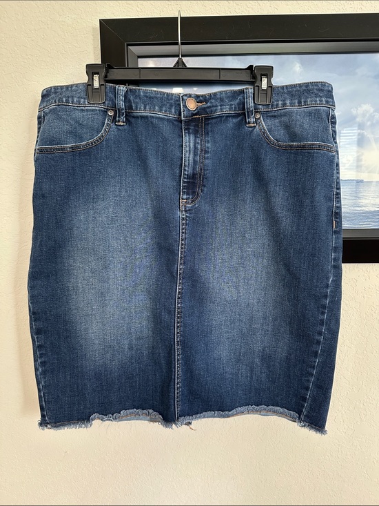 Lane Bryant Dresses & Skirts - Lane Bryant Stretch Blue Denim Skirt 20W